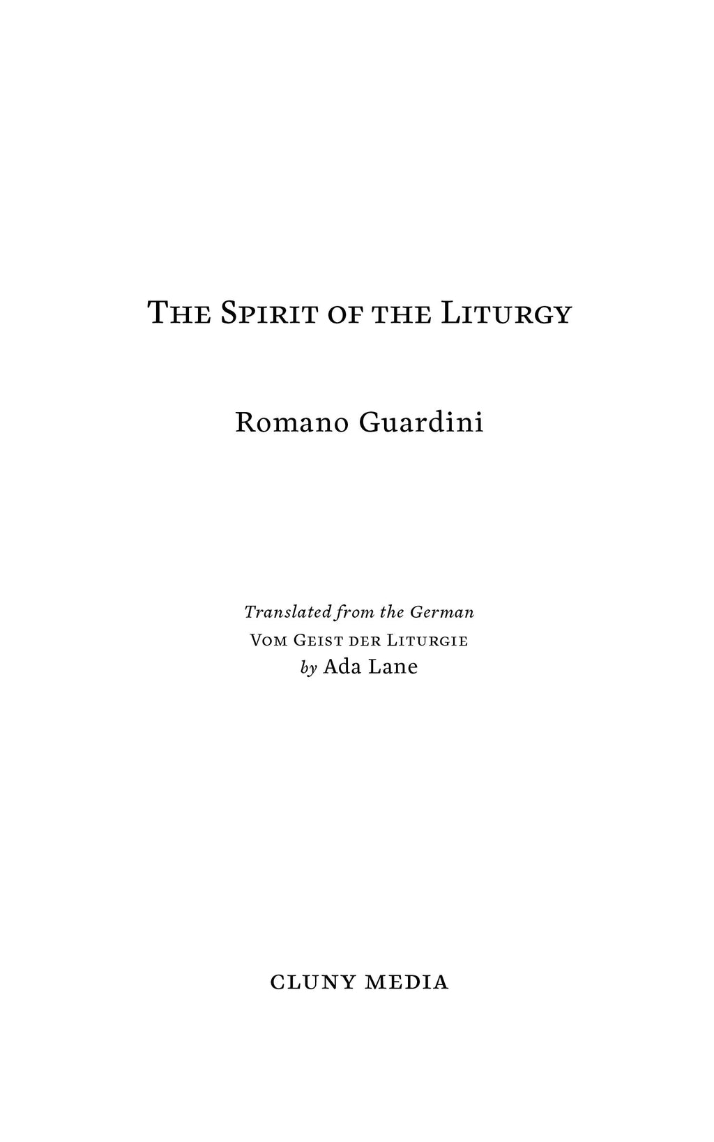 Book title page with centered title and author name Romano Guardini