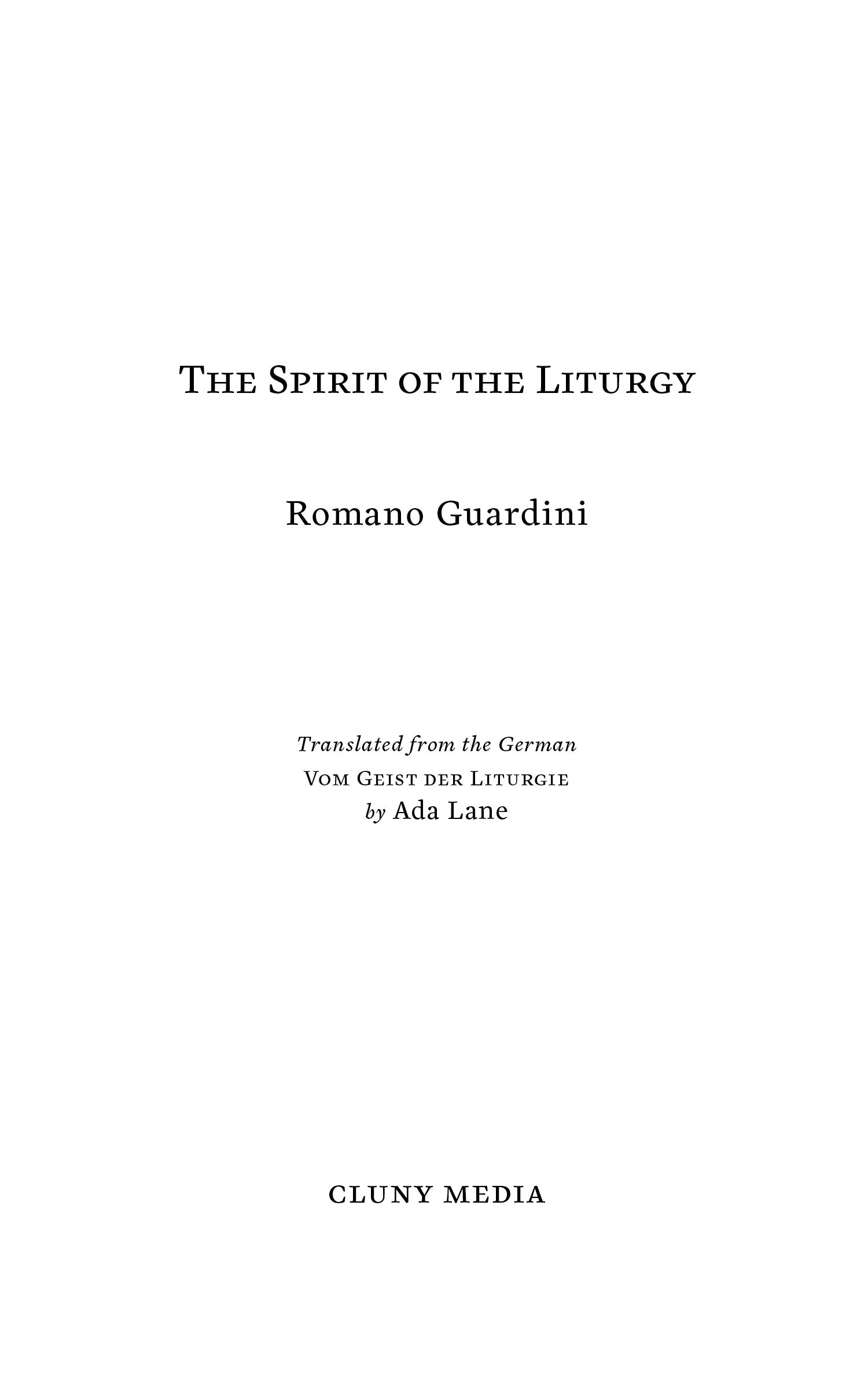 Book title page with centered title and author name Romano Guardini