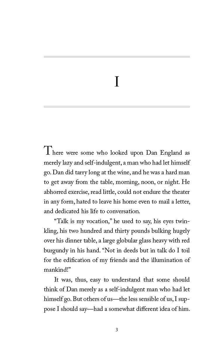Interior book page with chapter heading I and paragraph text