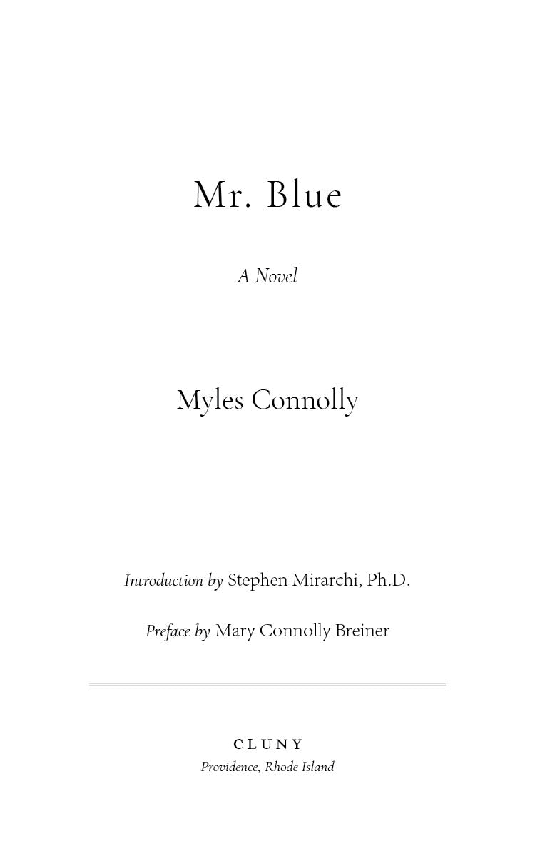 Novel title page with A Novel heading and Miles Connolly author name