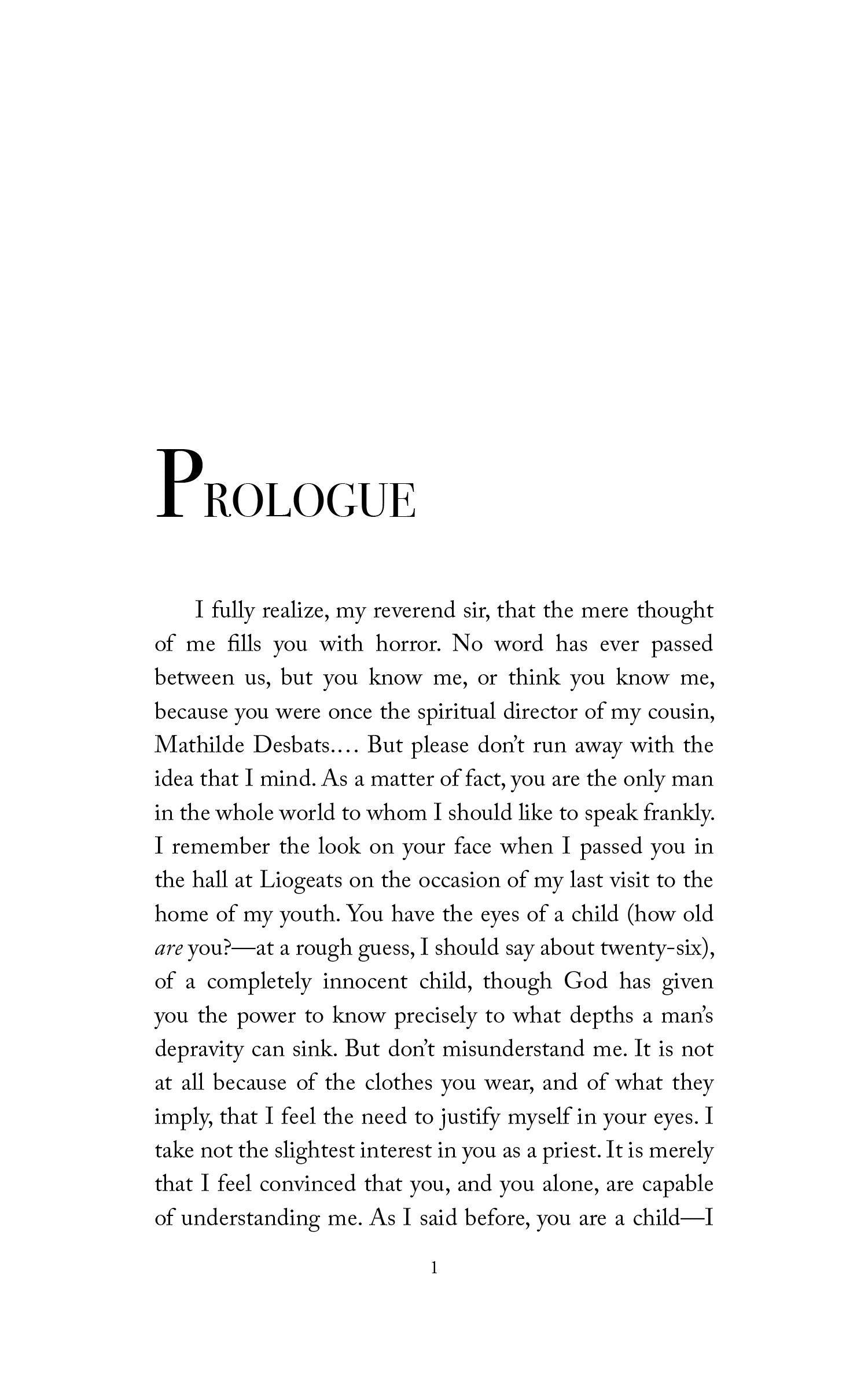 Prologue page with paragraph text