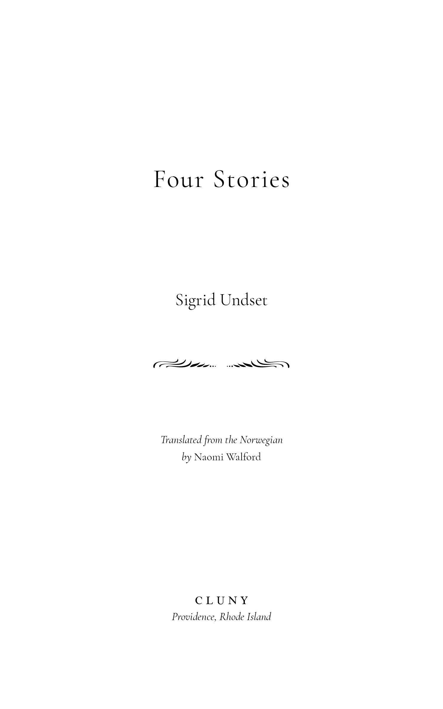 Book title page with centered title and Sigrid Undset name on white