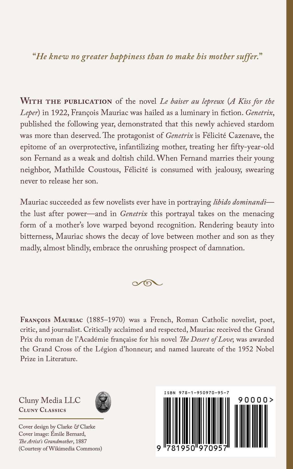 Book back cover with synopsis text, publisher details, and barcode
