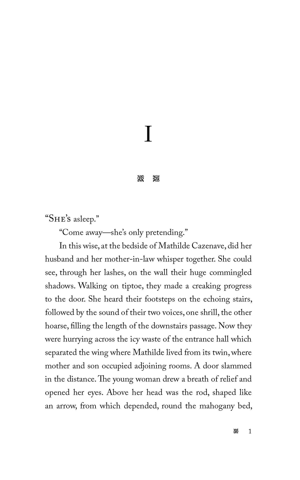 Book interior page with quote and paragraph text, chapter marker near bottom