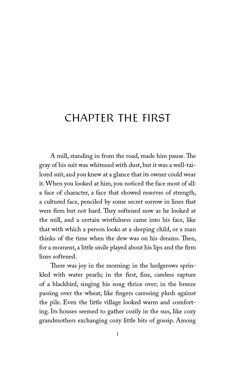 Book page with chapter heading “CHAPTER THE FIRST” and printed story text