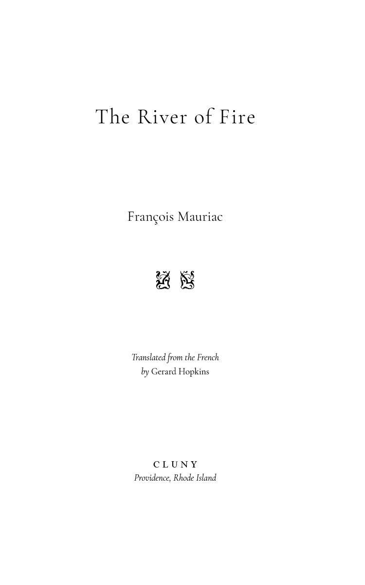 Novel title page with book title and author Francois Mauriac