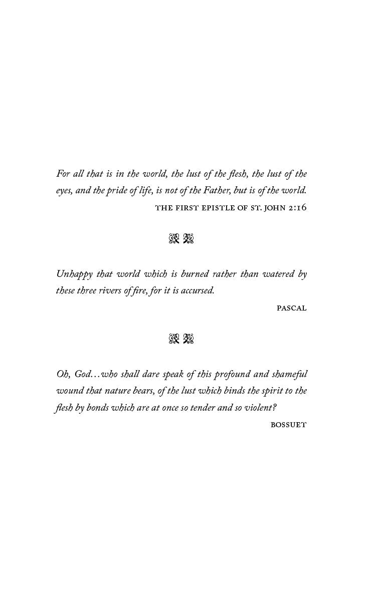 Novel quote page with scripture verses and author names Pascal, Bossuet