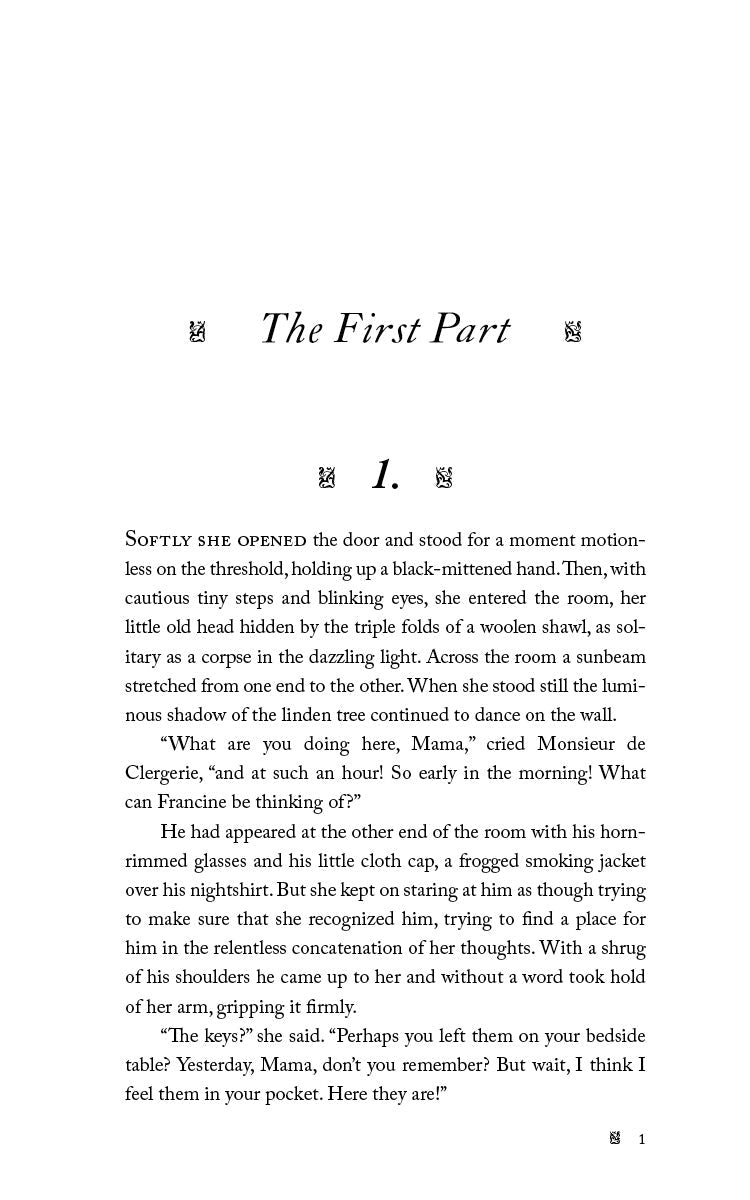Book page showing section heading 'The First Part' and numbered text paragraph