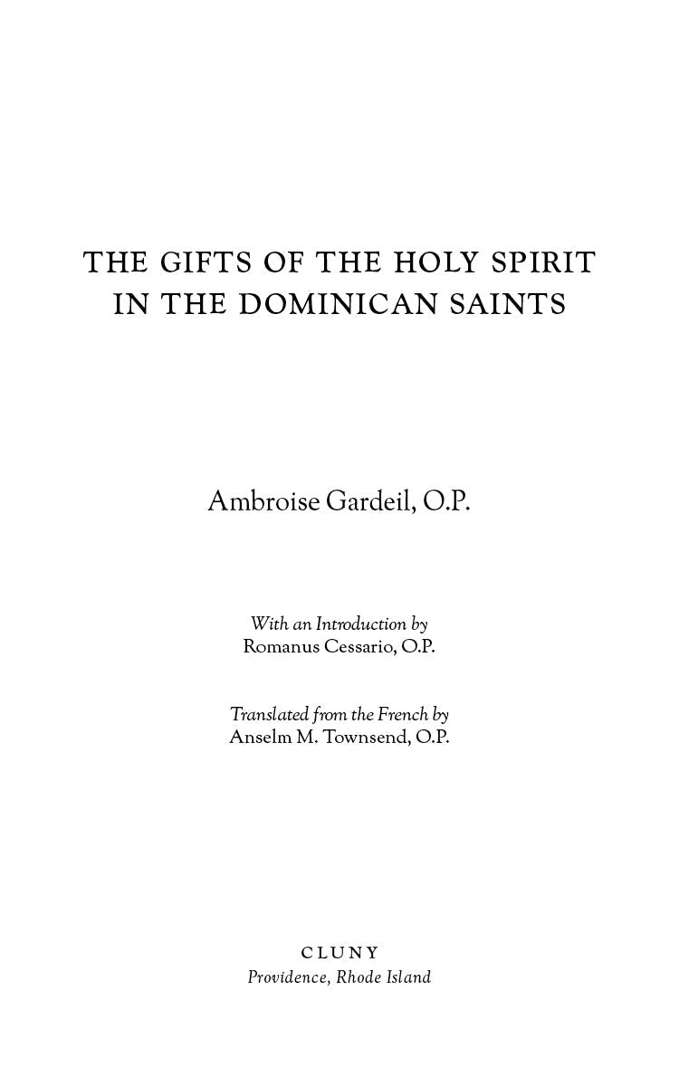Book title page: The Gifts of the Holy Spirit in the Dominican Saints