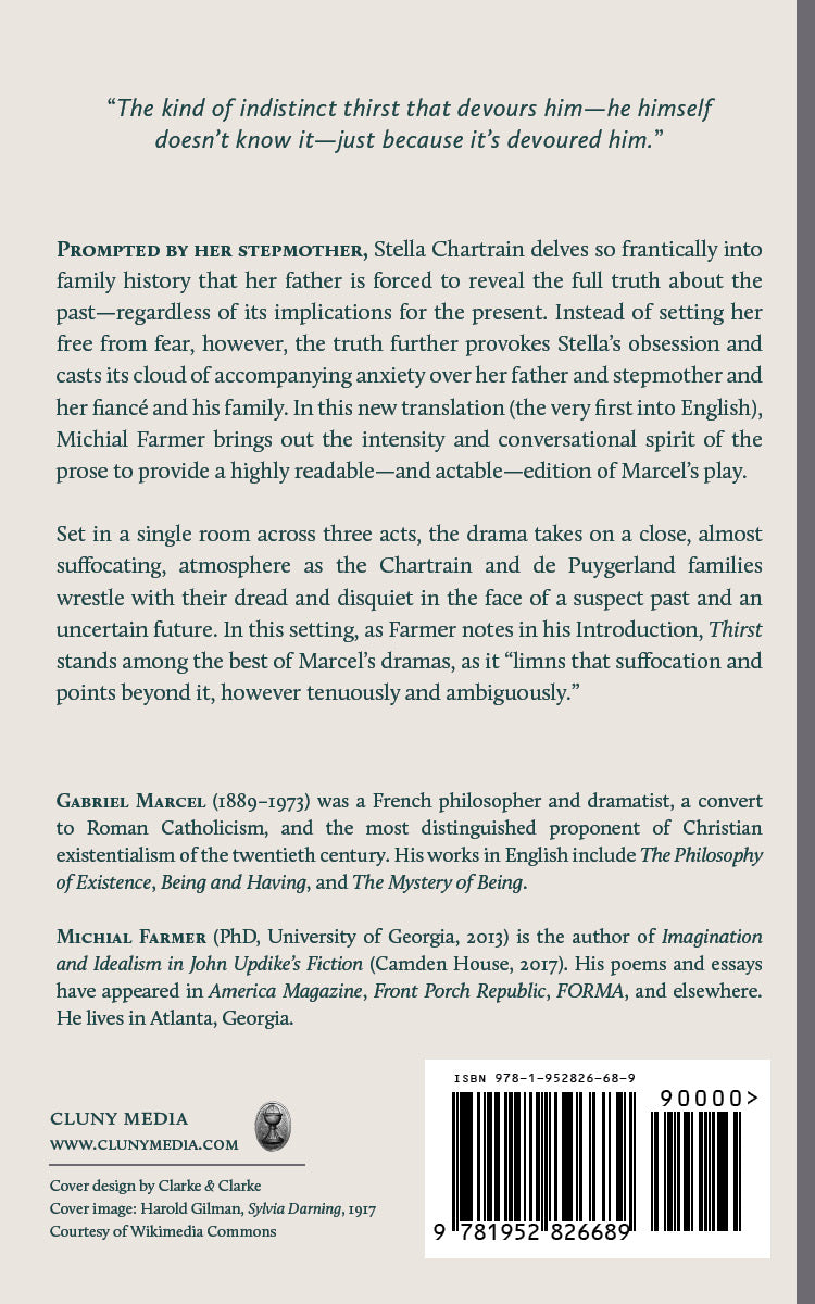 Thirst book back cover with barcode and author bio text