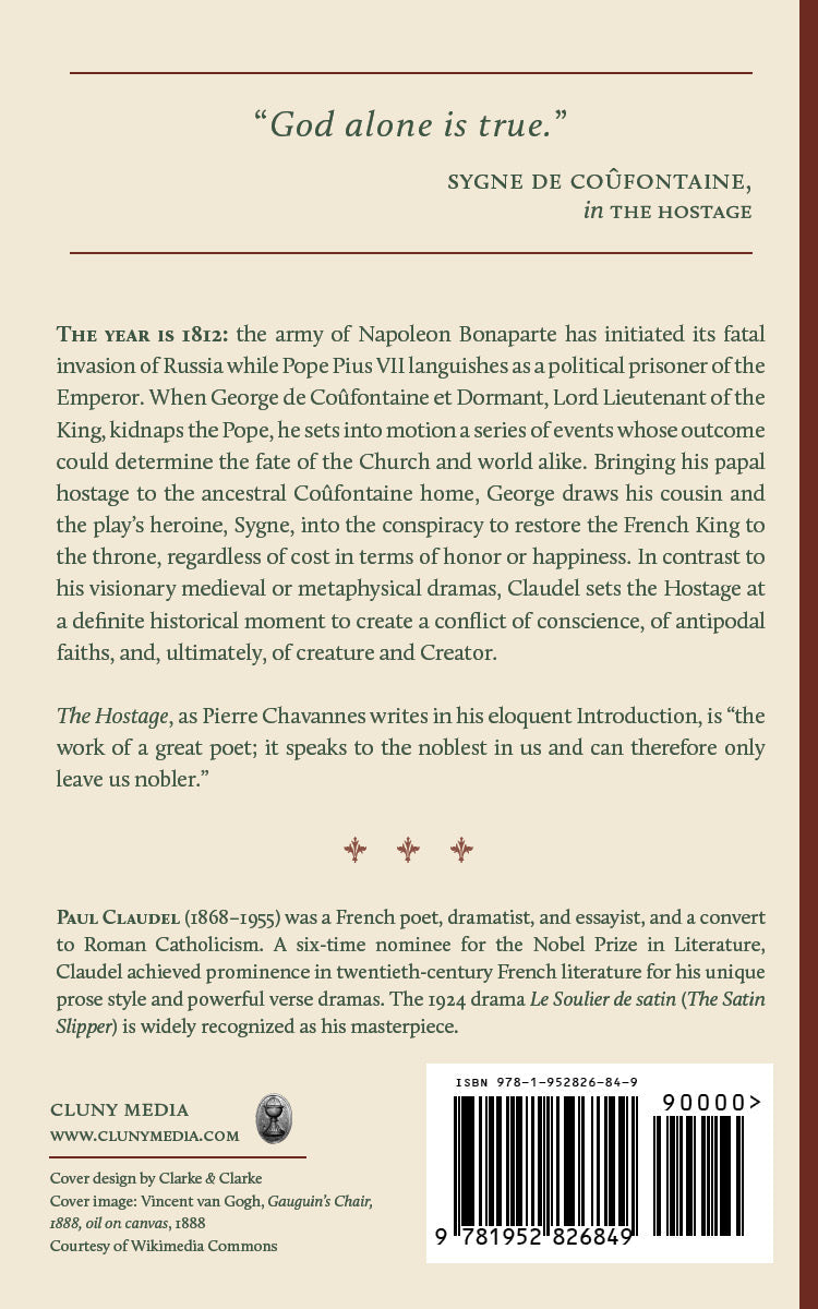 The Hostage book back cover with summary text and barcode