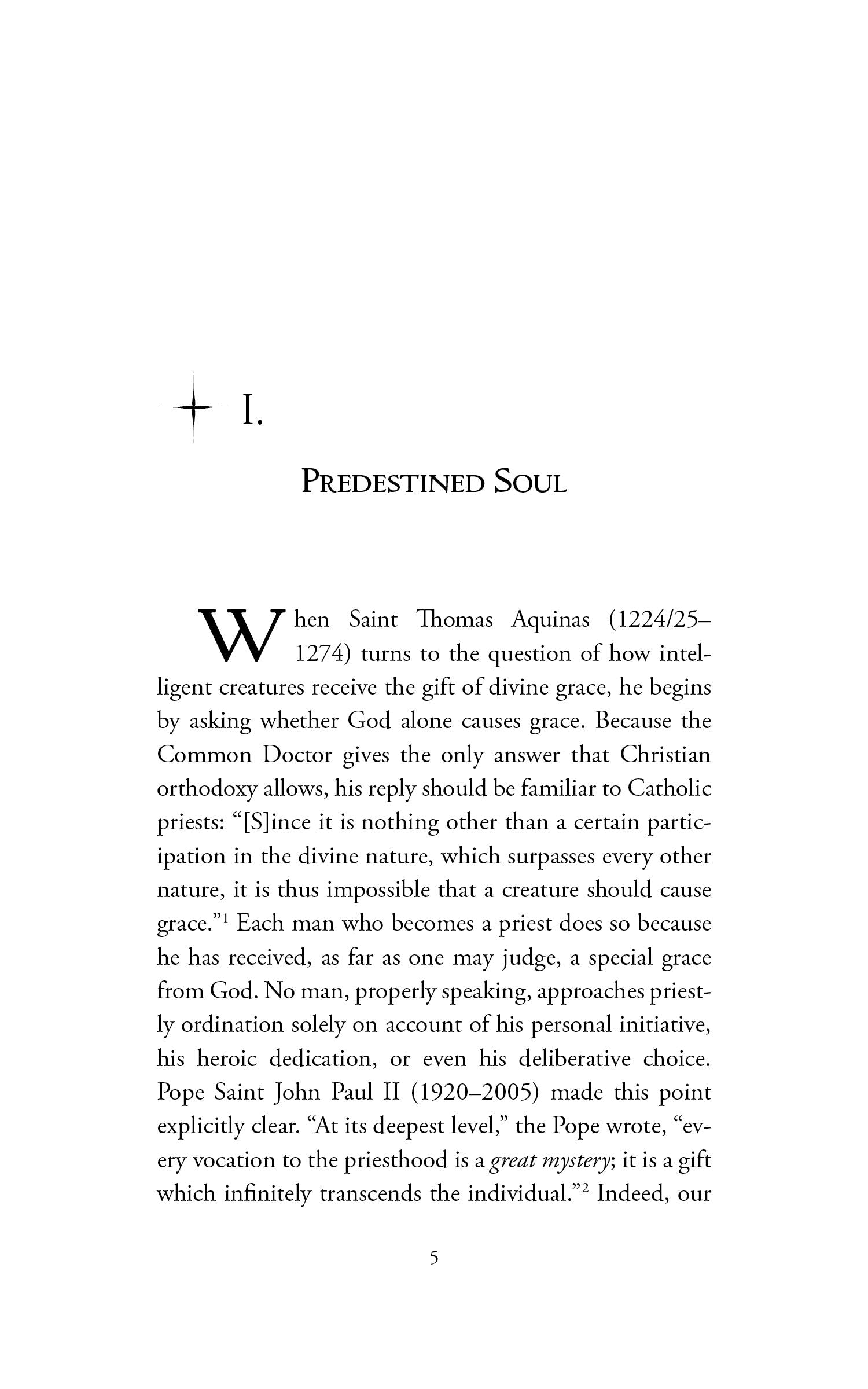 Book page with heading “Predestined Soul” and dense text