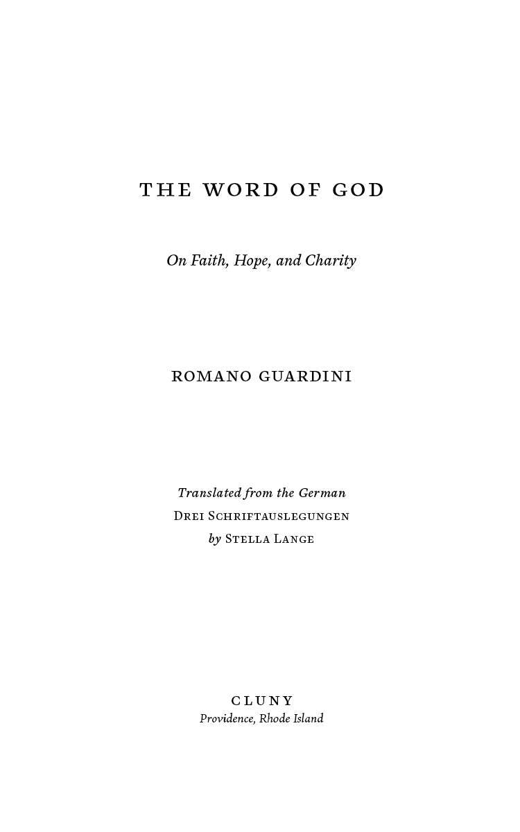 Book title page with Romano Guardini name and translation publication details