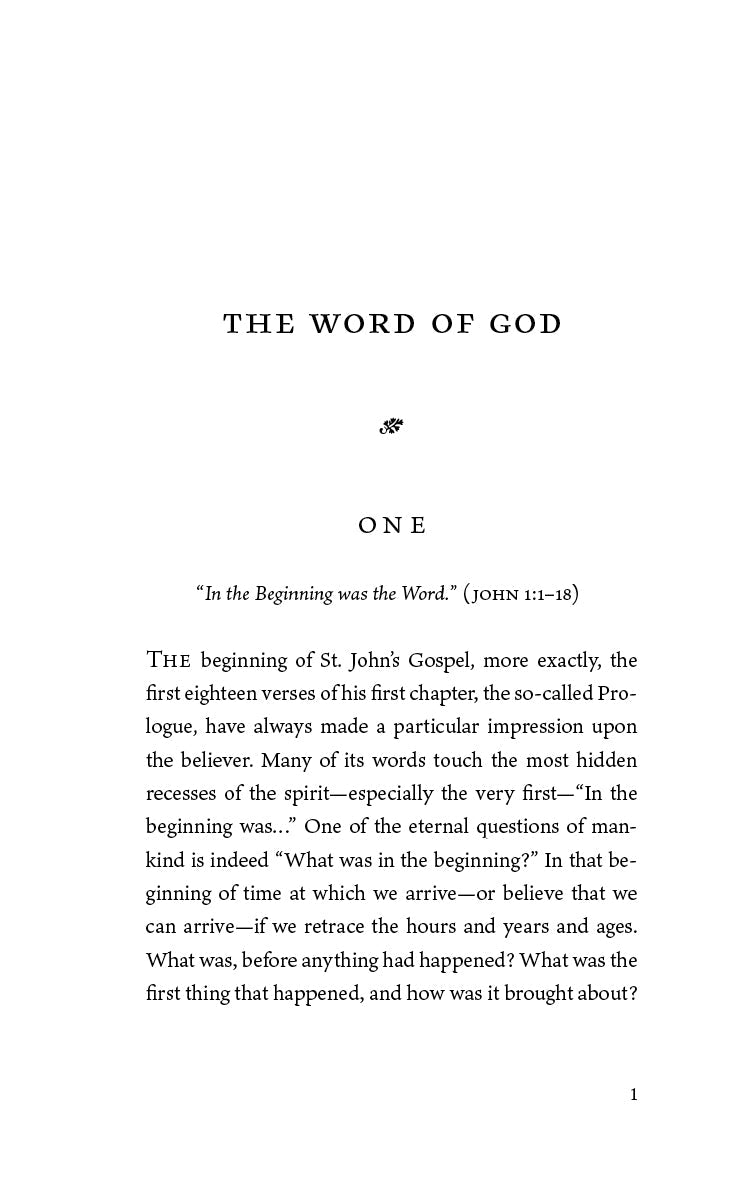 Book page with heading "ONE" and Bible passage text from John