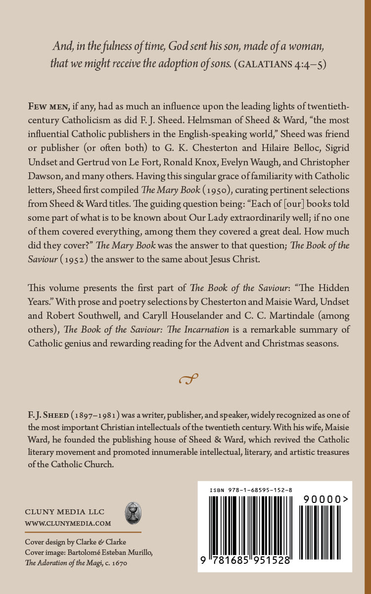 Religious book back cover with barcode and publisher details for Volume One