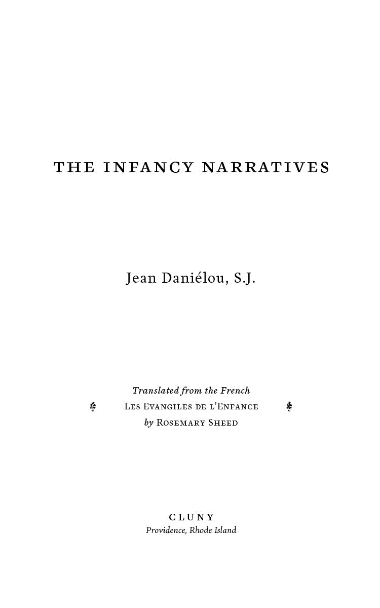 The Infancy Narratives title page with Jean Daniélou and translation credit