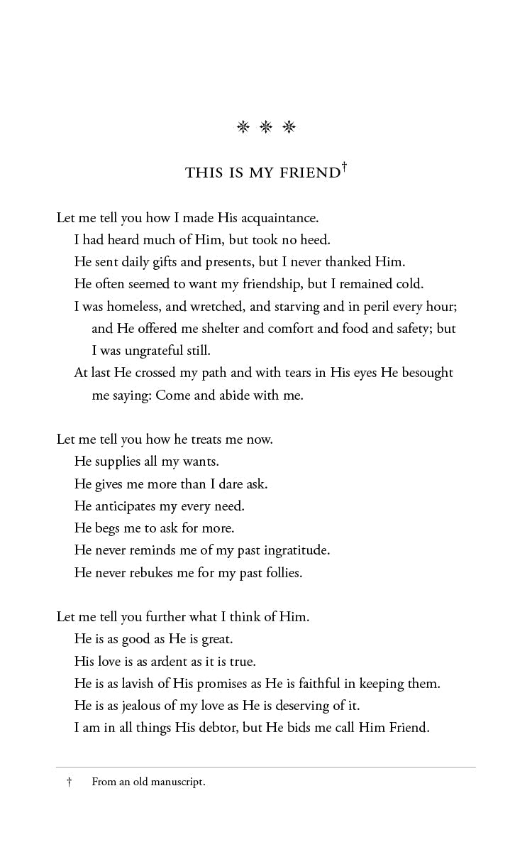 The Friendship of Christ book page titled “This Is My Friend” with poem text