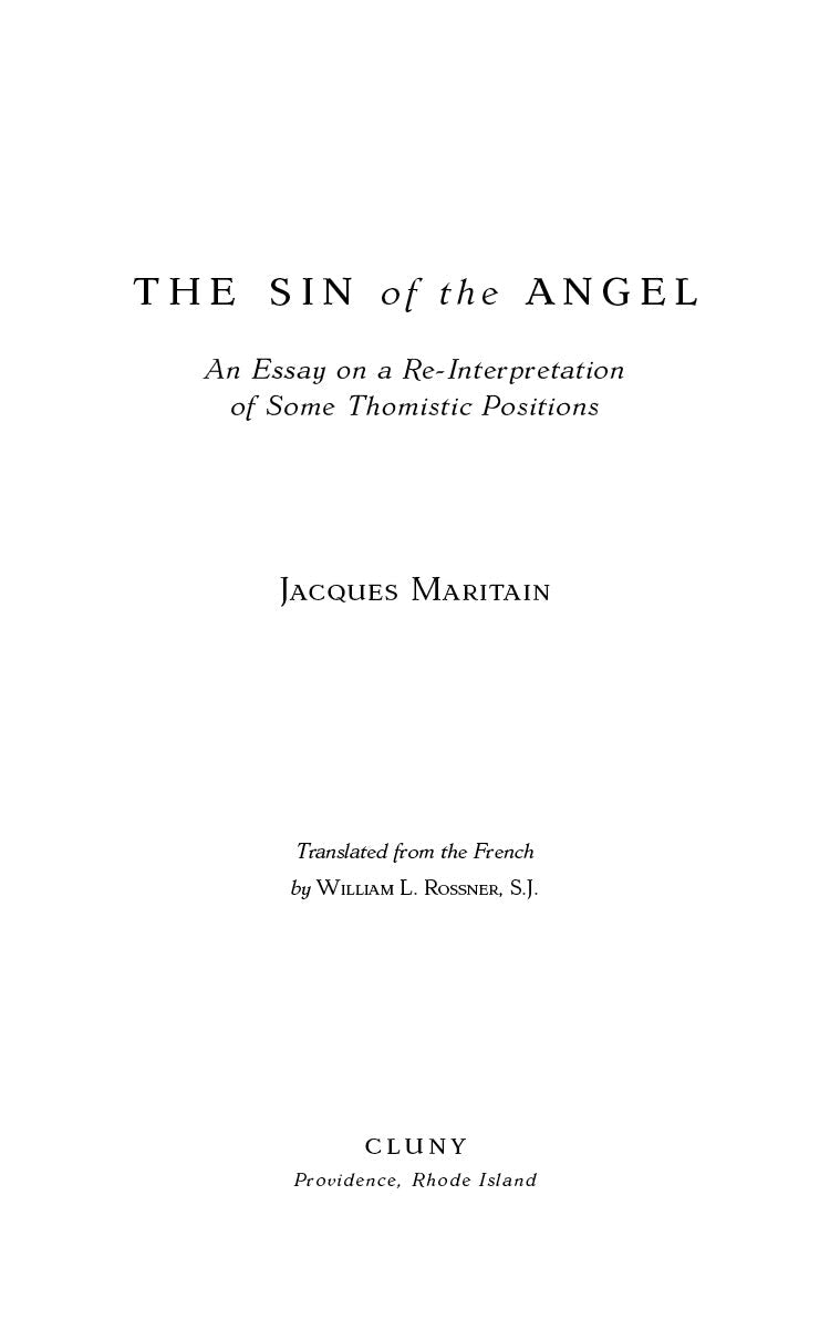 Book title page with main title, subtitle, and Jacques Maritain