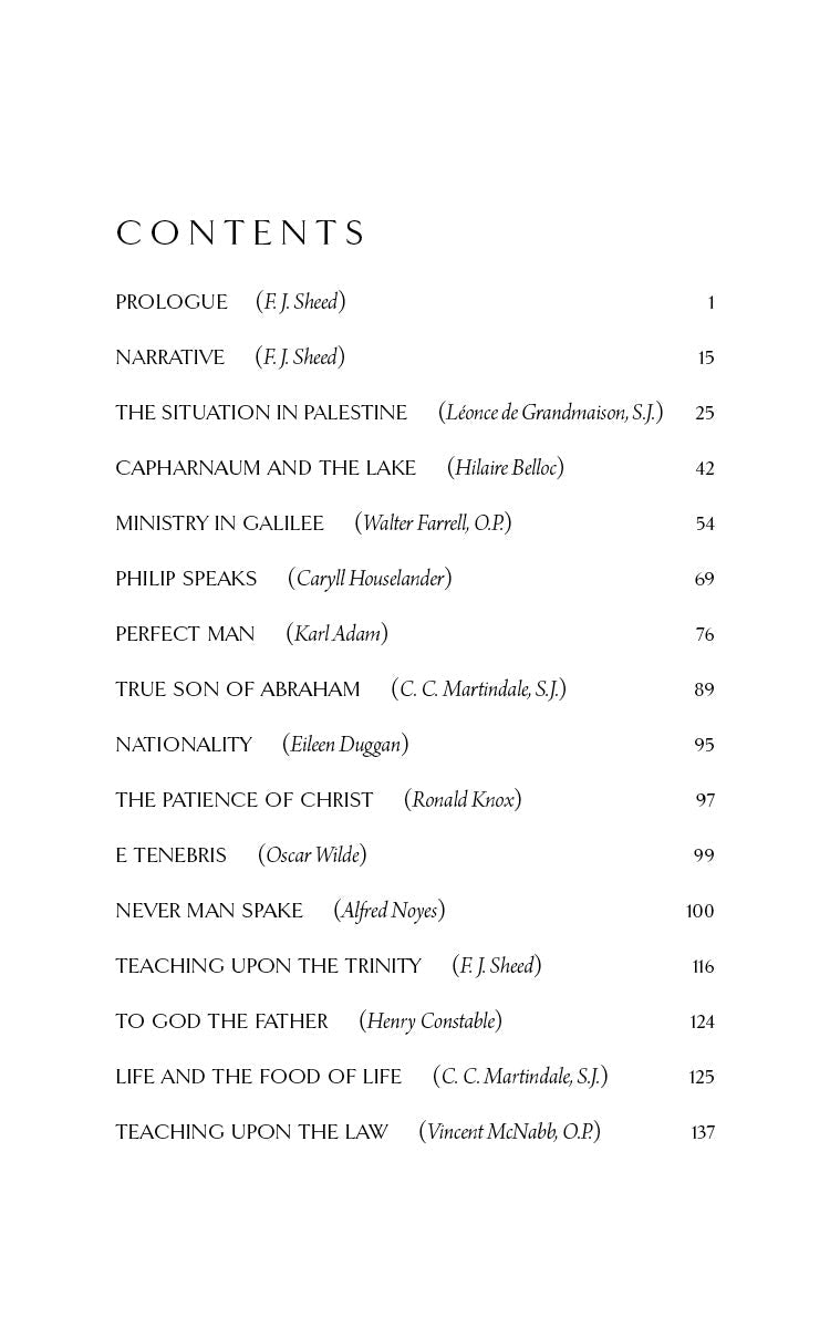 Book contents page listing prologue and narratives with page numbers