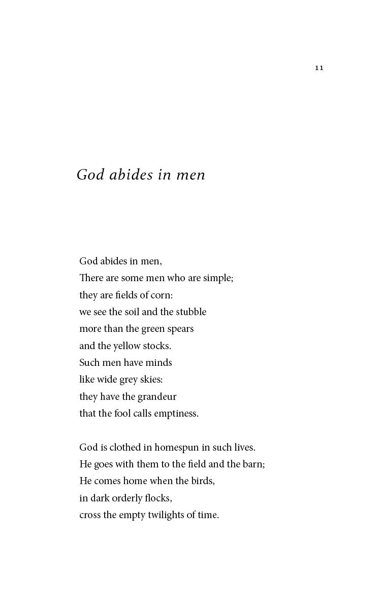 Poetry page titled 'God abides in men' with verse lines