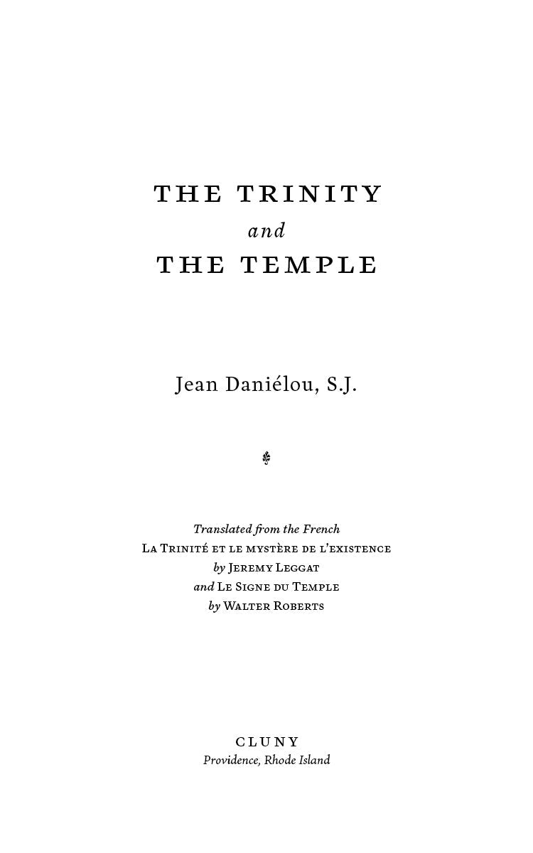 Title page for The Trinity and the Temple by Jean Daniélou, S.J.