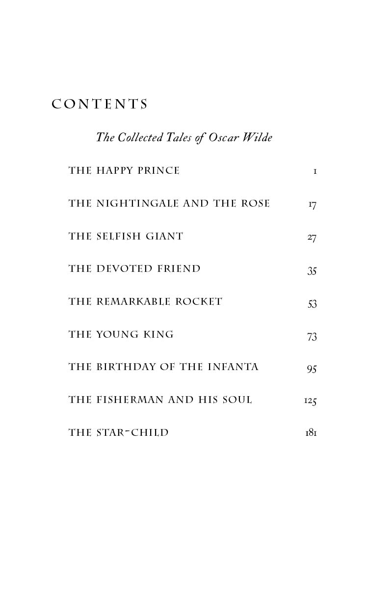 Fairy tale collection book contents page listing story titles and page numbers