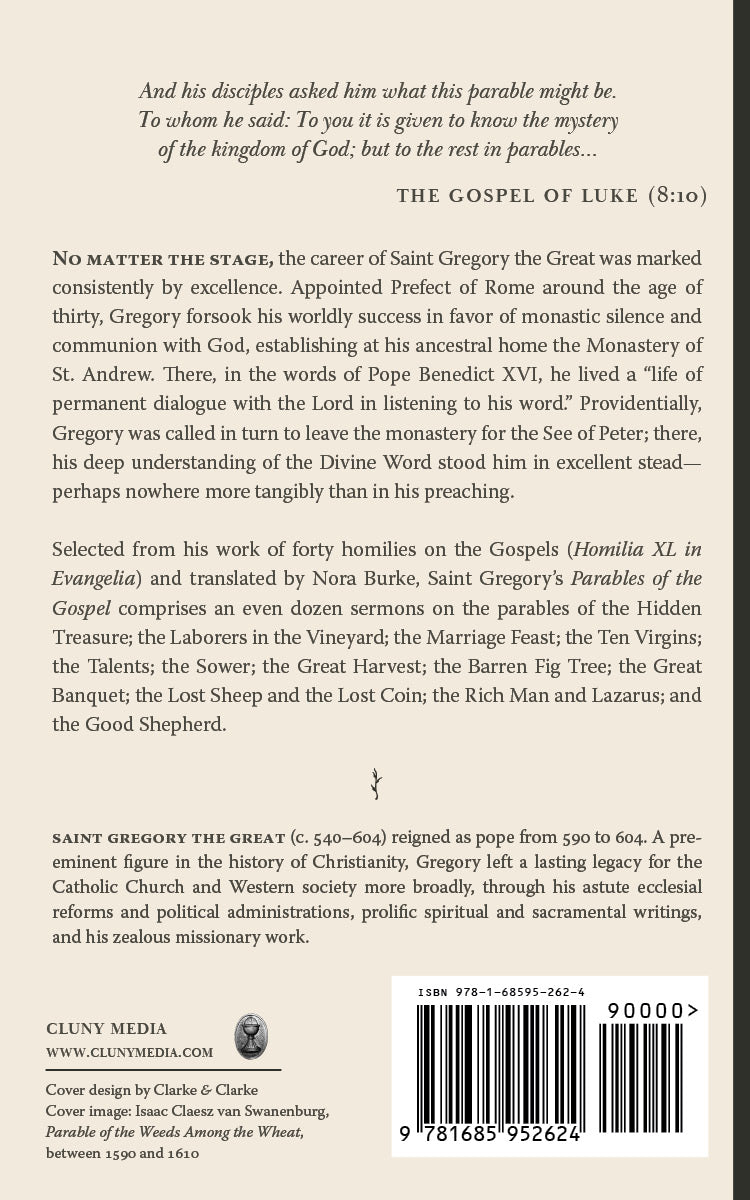 Parables of the Gospel book back cover with barcode and publisher information