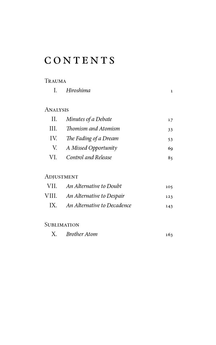 Book contents page listing sections I–X with page numbers