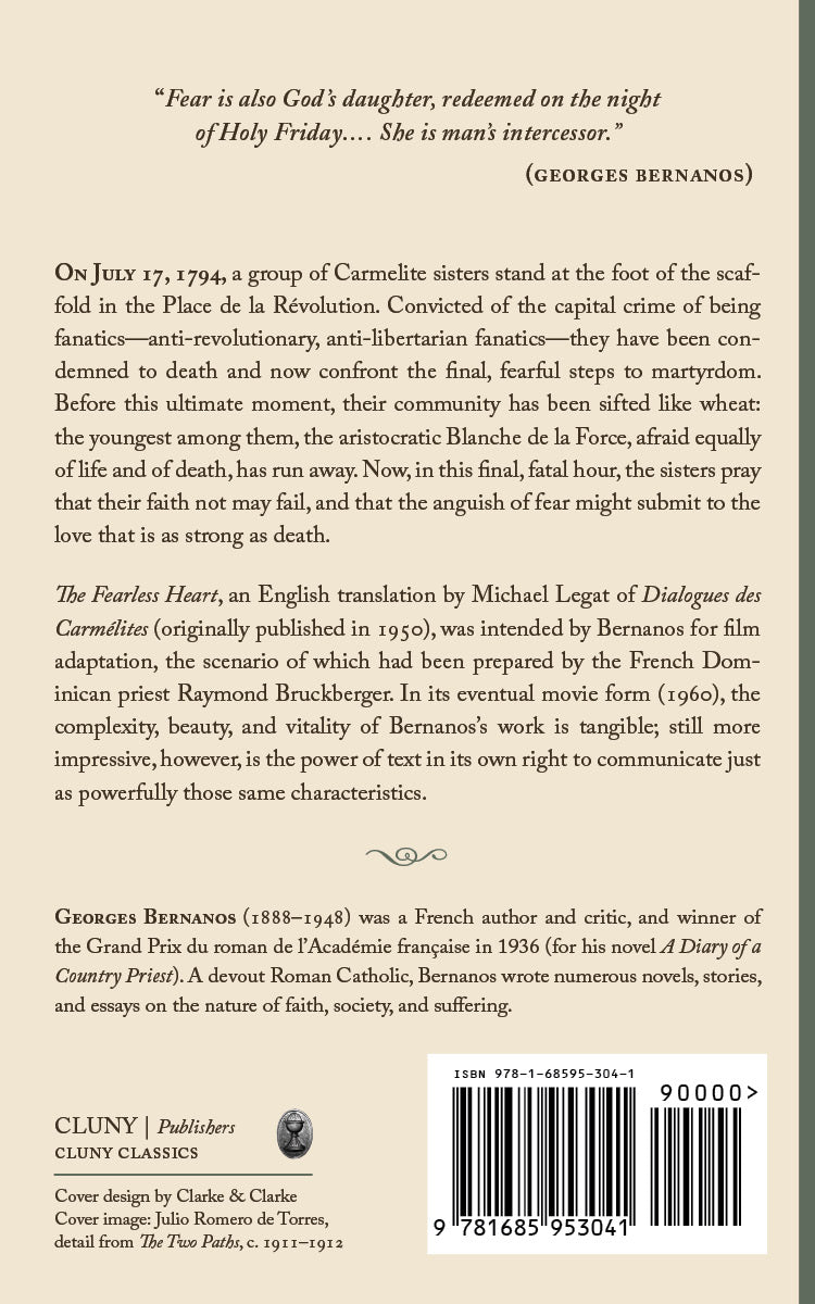Hardcover book back cover with barcode, publisher info, and Georges Bernanos text