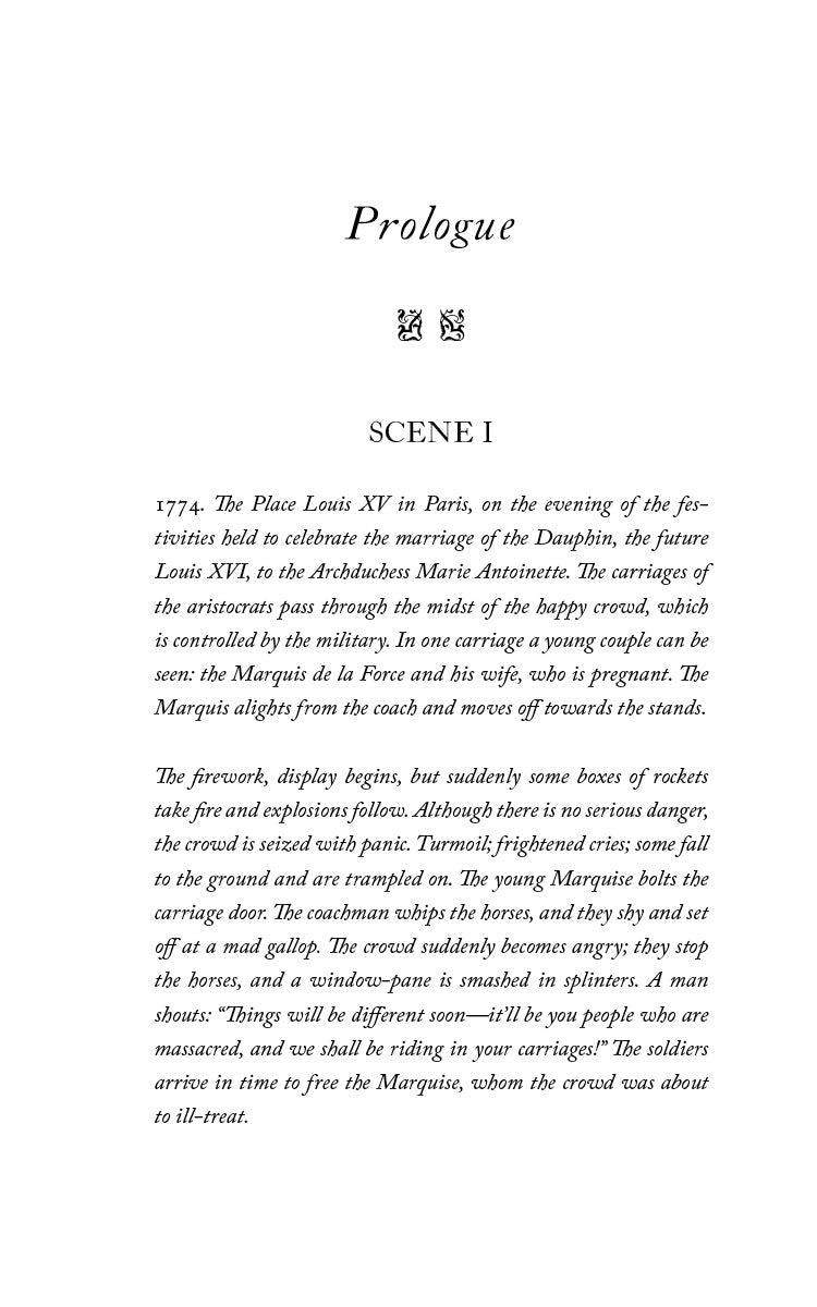 Book prologue page with 'Prologue' heading and Scene I text