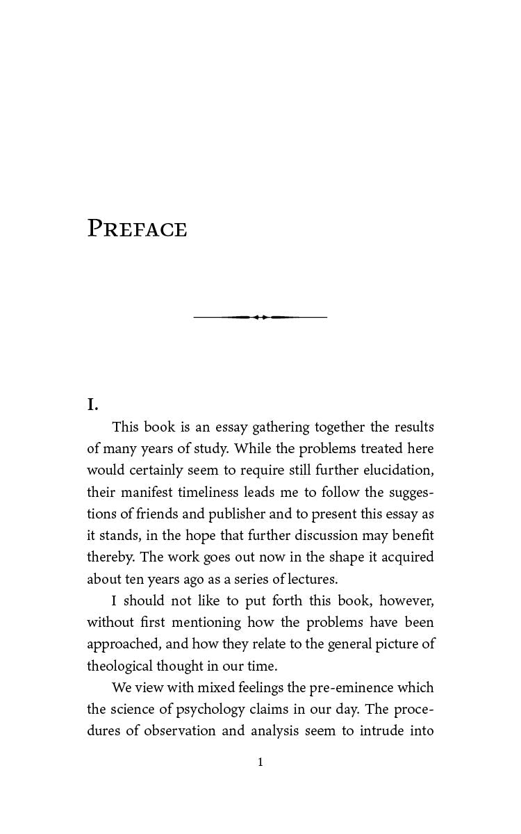 Book page labeled Preface with numbered section I and printed paragraph text.