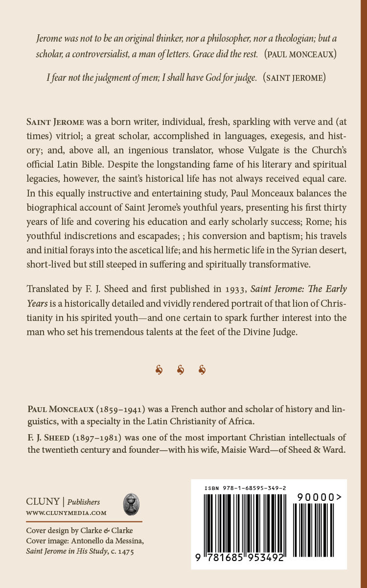 Book back page with biographical text, publisher details, and barcode
