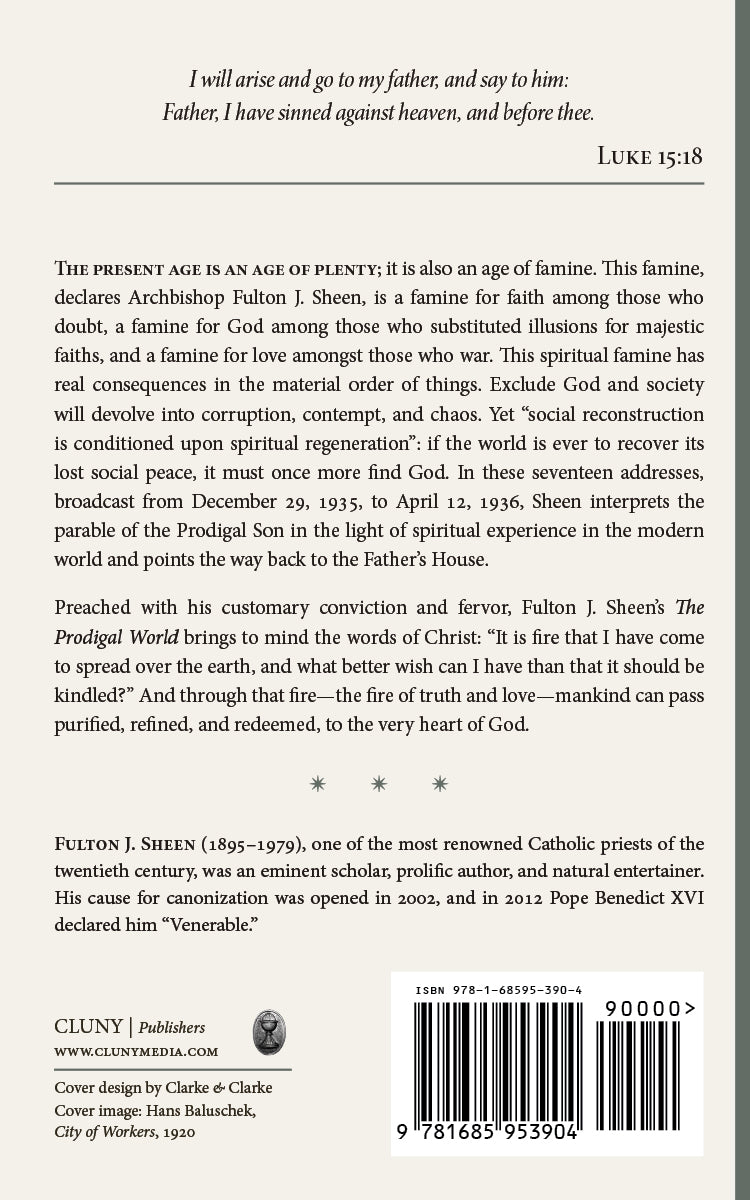 The Prodigal World book back cover with publisher info and barcode