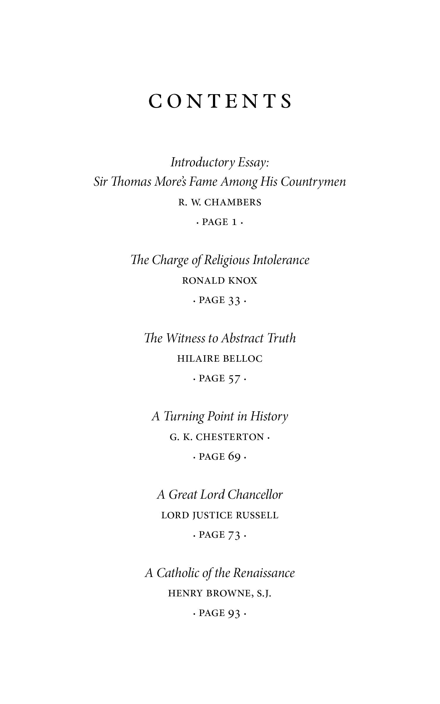 Paperback book contents page listing chapters and page numbers