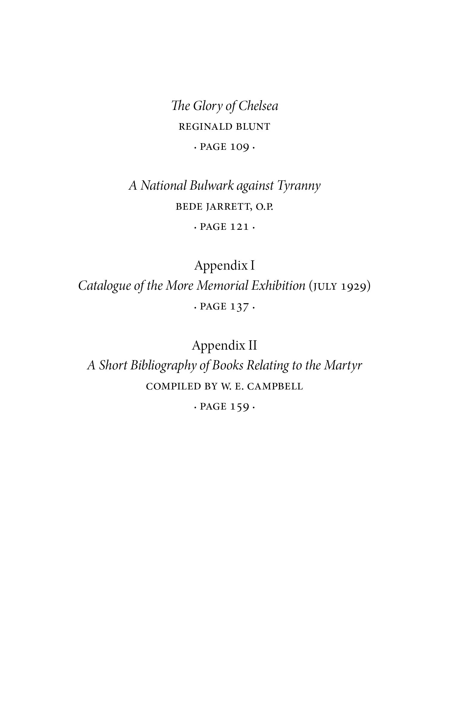 Paperback book contents and appendices page with headings and page numbers