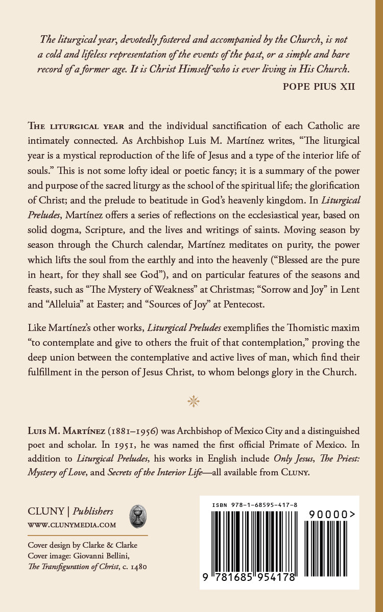Back cover of Liturgical Preludes with author text and barcode