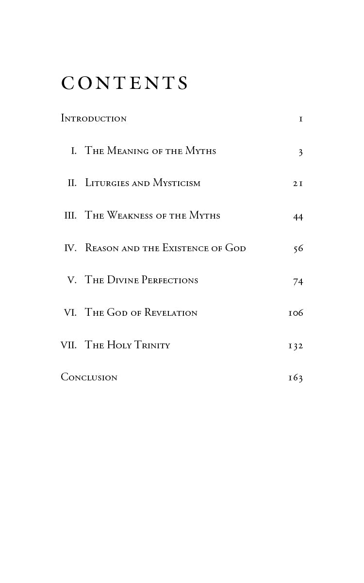 Book contents page listing sections and page numbers