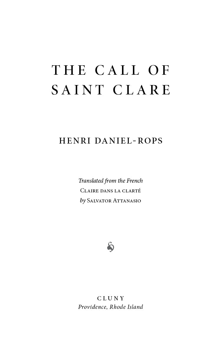 Saint Clare book title page with author and translation information