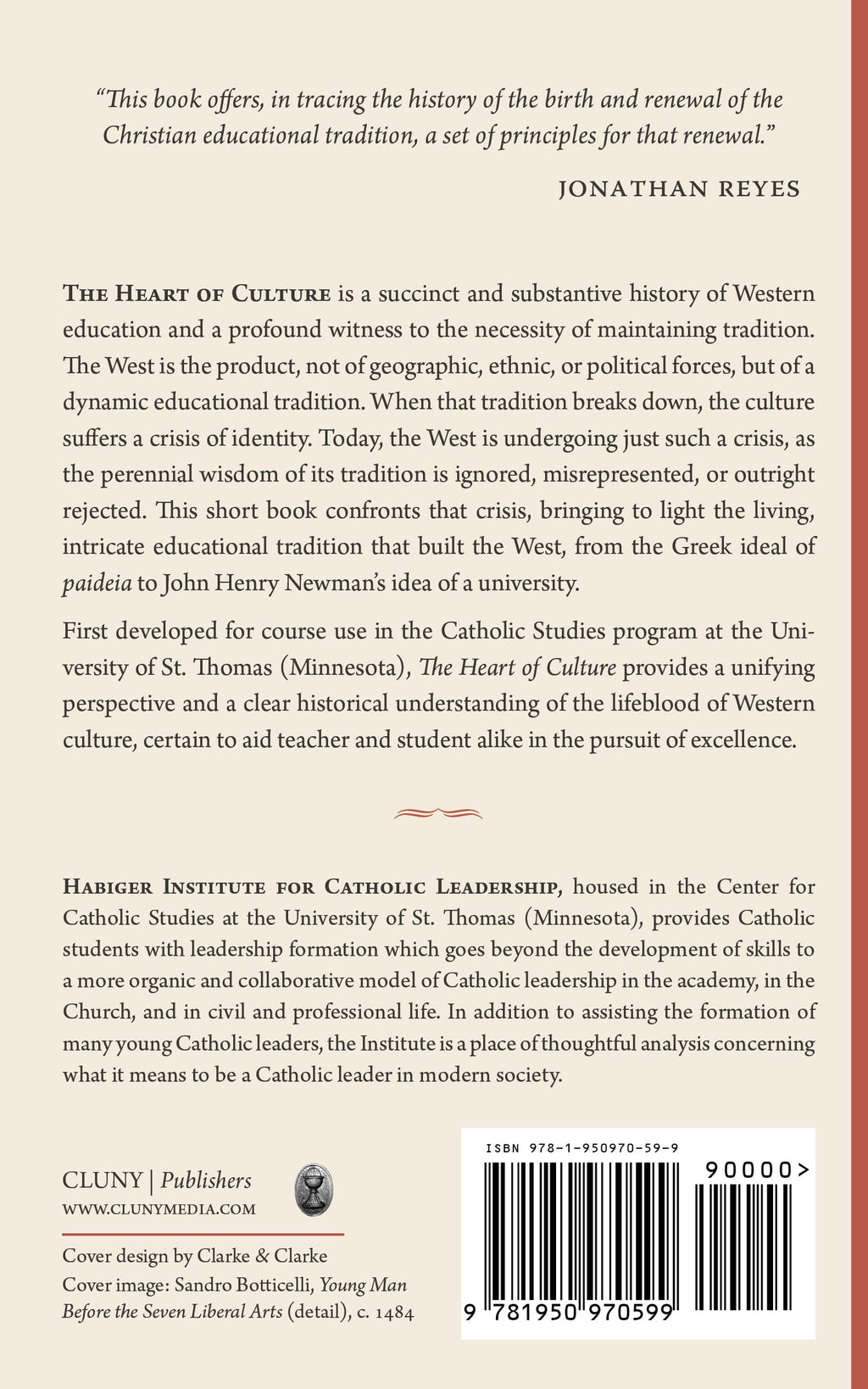 The Heart of Culture back cover with summary text and barcode.