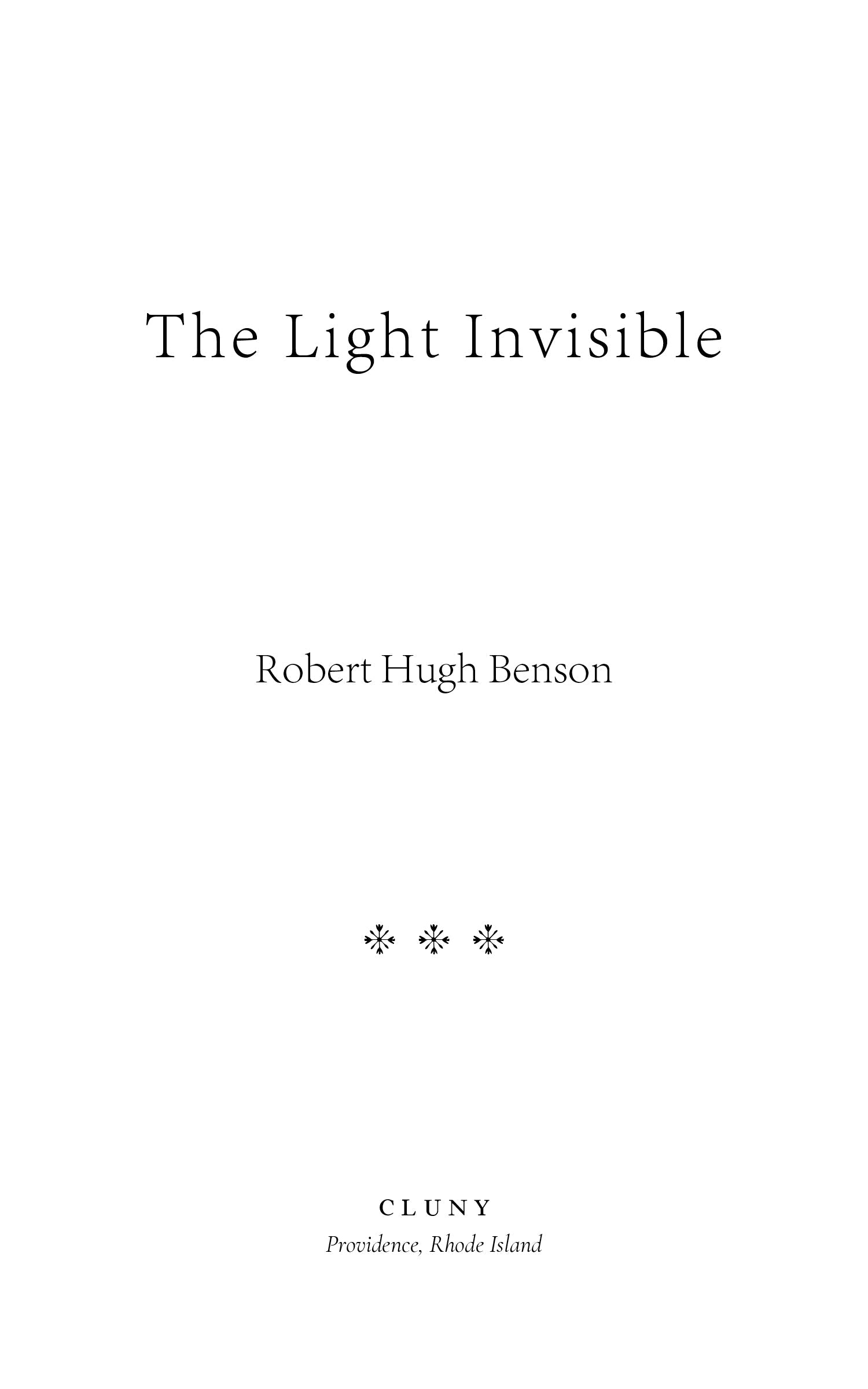 Book title page with author name and Cluny imprint