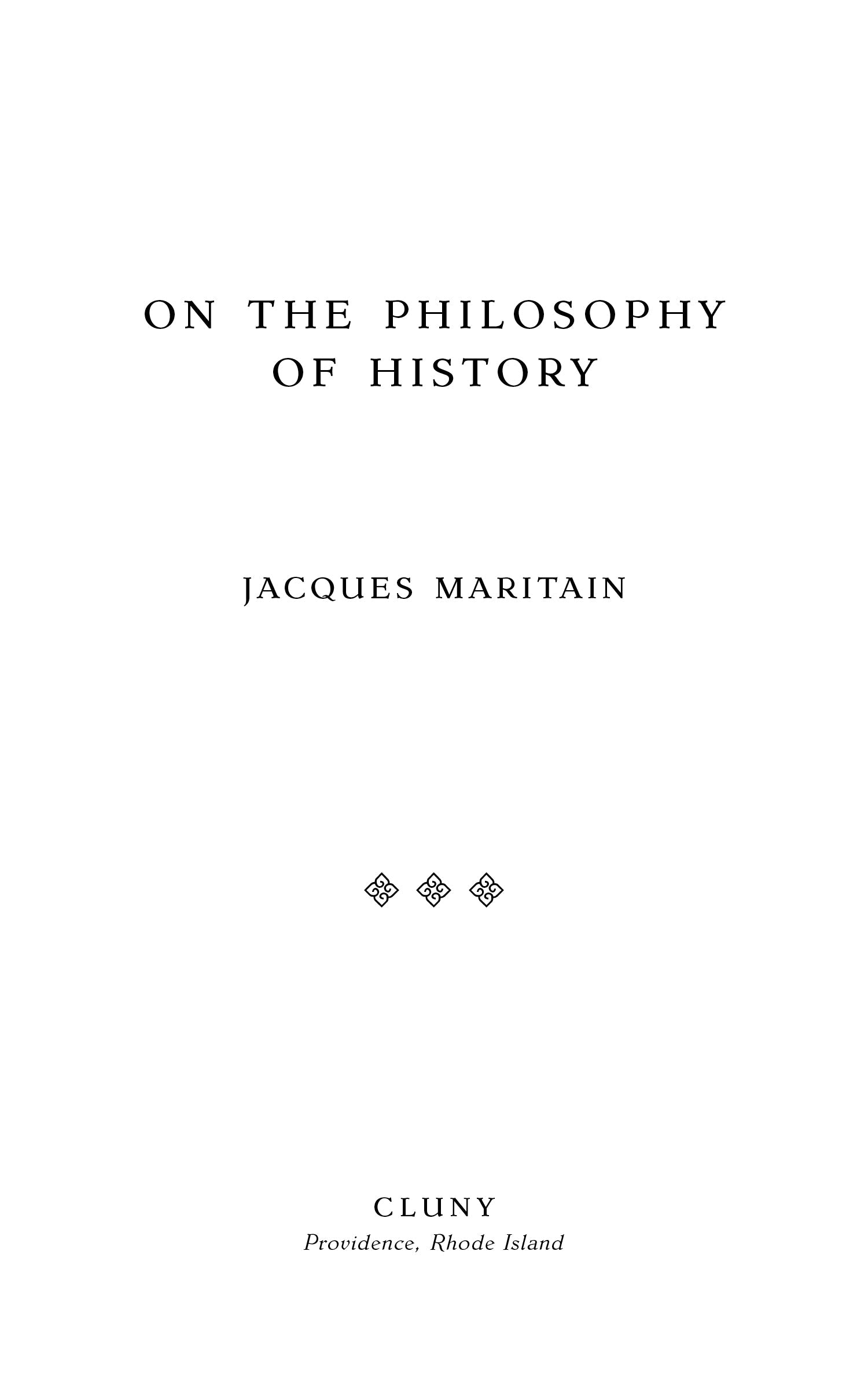 Book cover with title, author Jacques Maritain, and publisher Cluny
