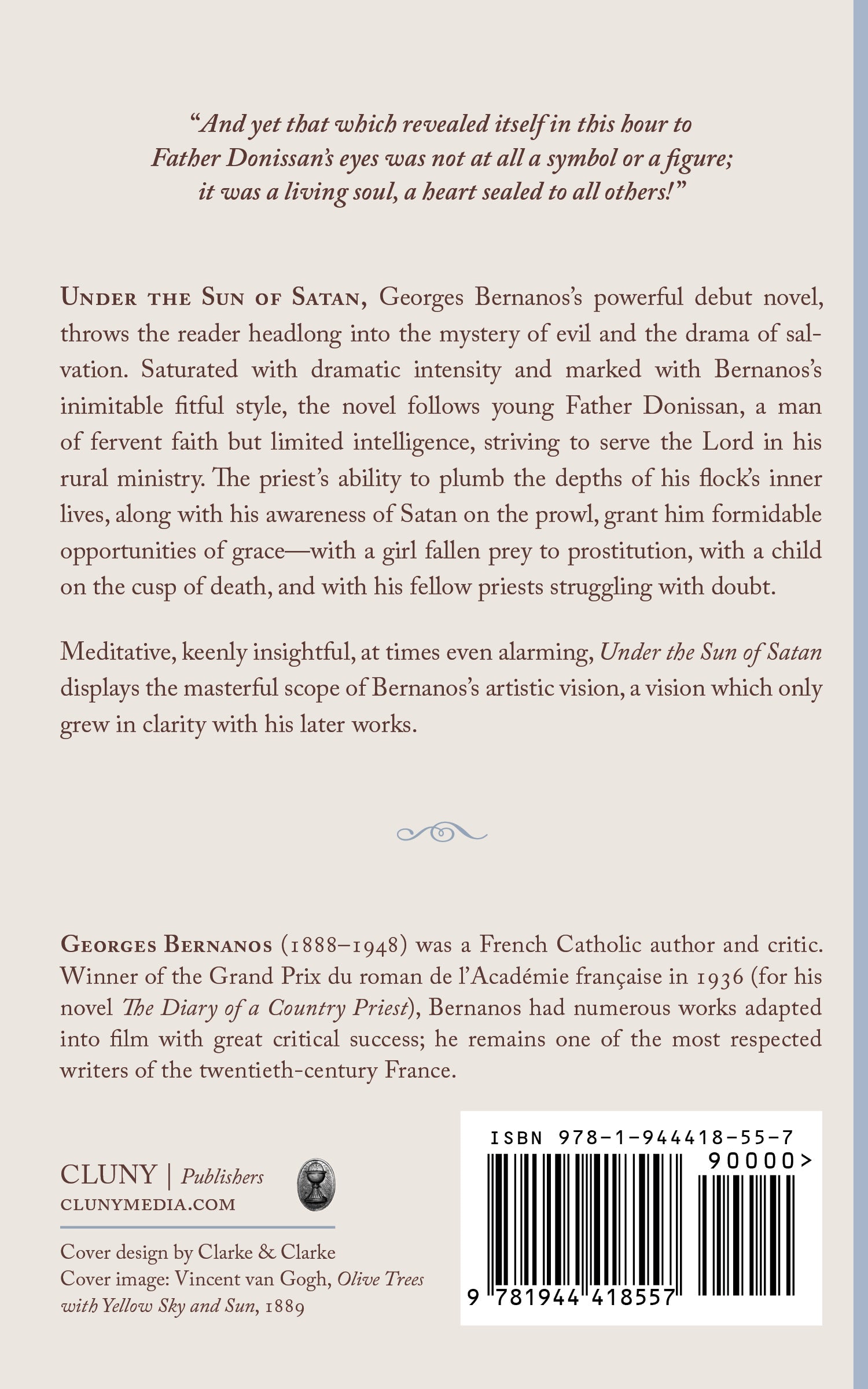 Novel back cover with descriptive text, publisher info, and barcode