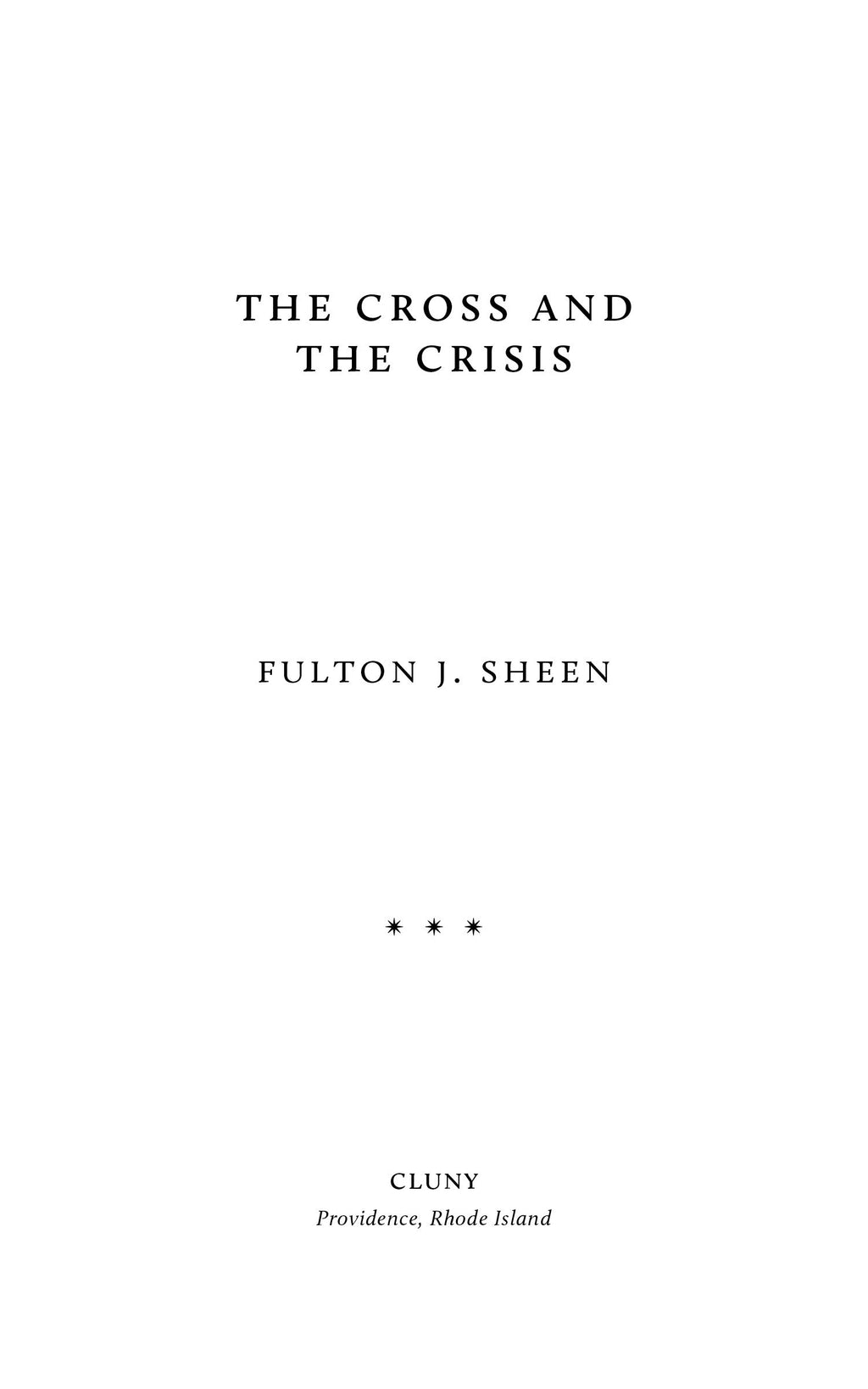 Book title page with title text and author Fulton J. Sheen