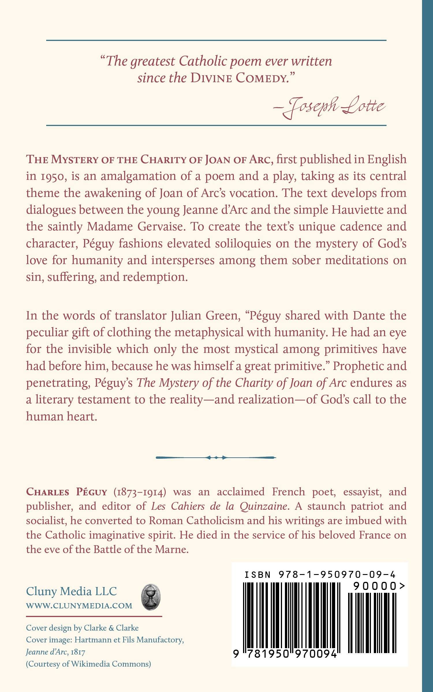 Book back cover with description, author Charles Péguy, barcode and ISBN
