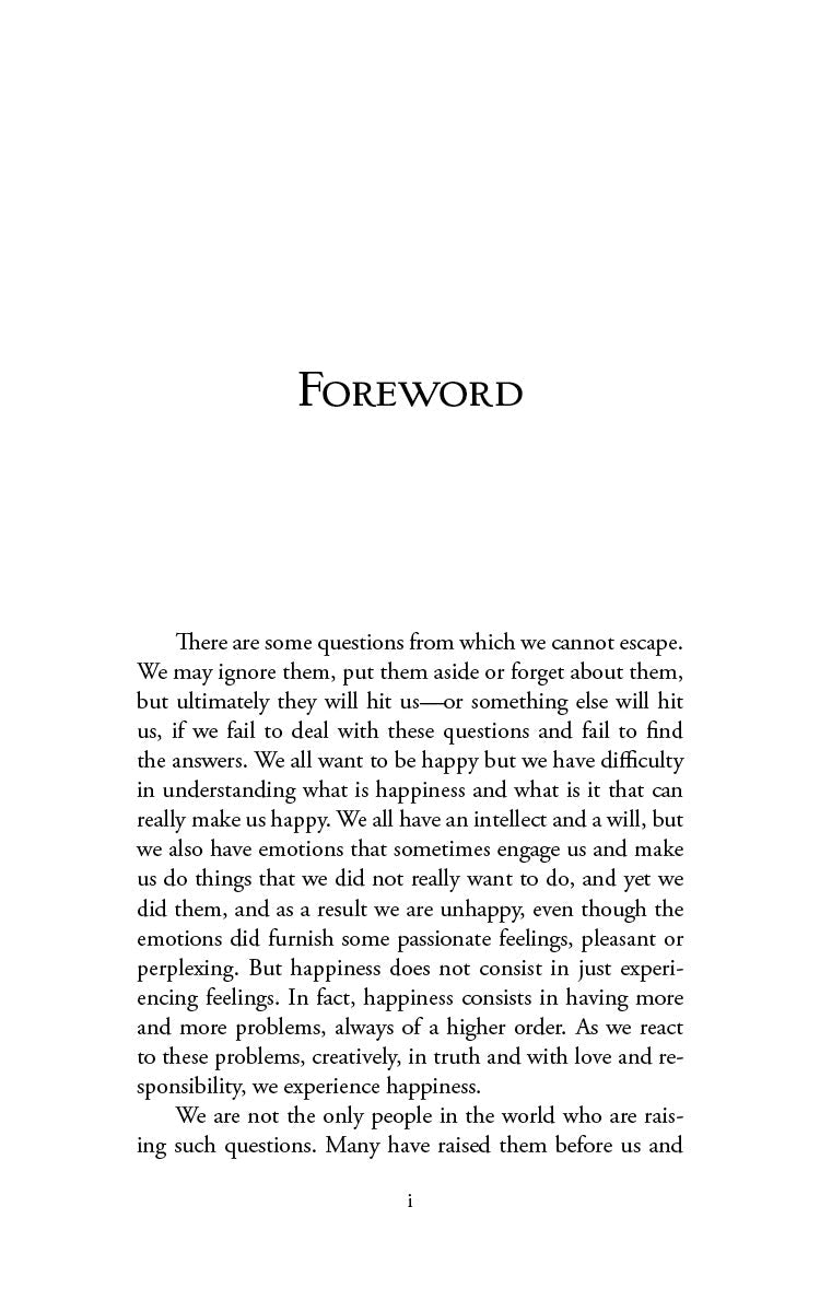 Book foreword page with heading and printed text