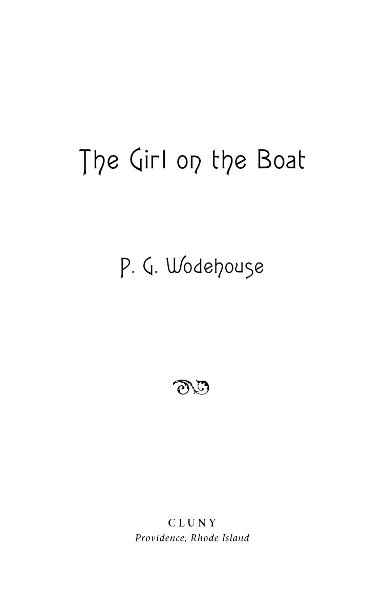 Book title page: The Girl on the Boat by P. G. Wodehouse, Cluny publisher imprint.