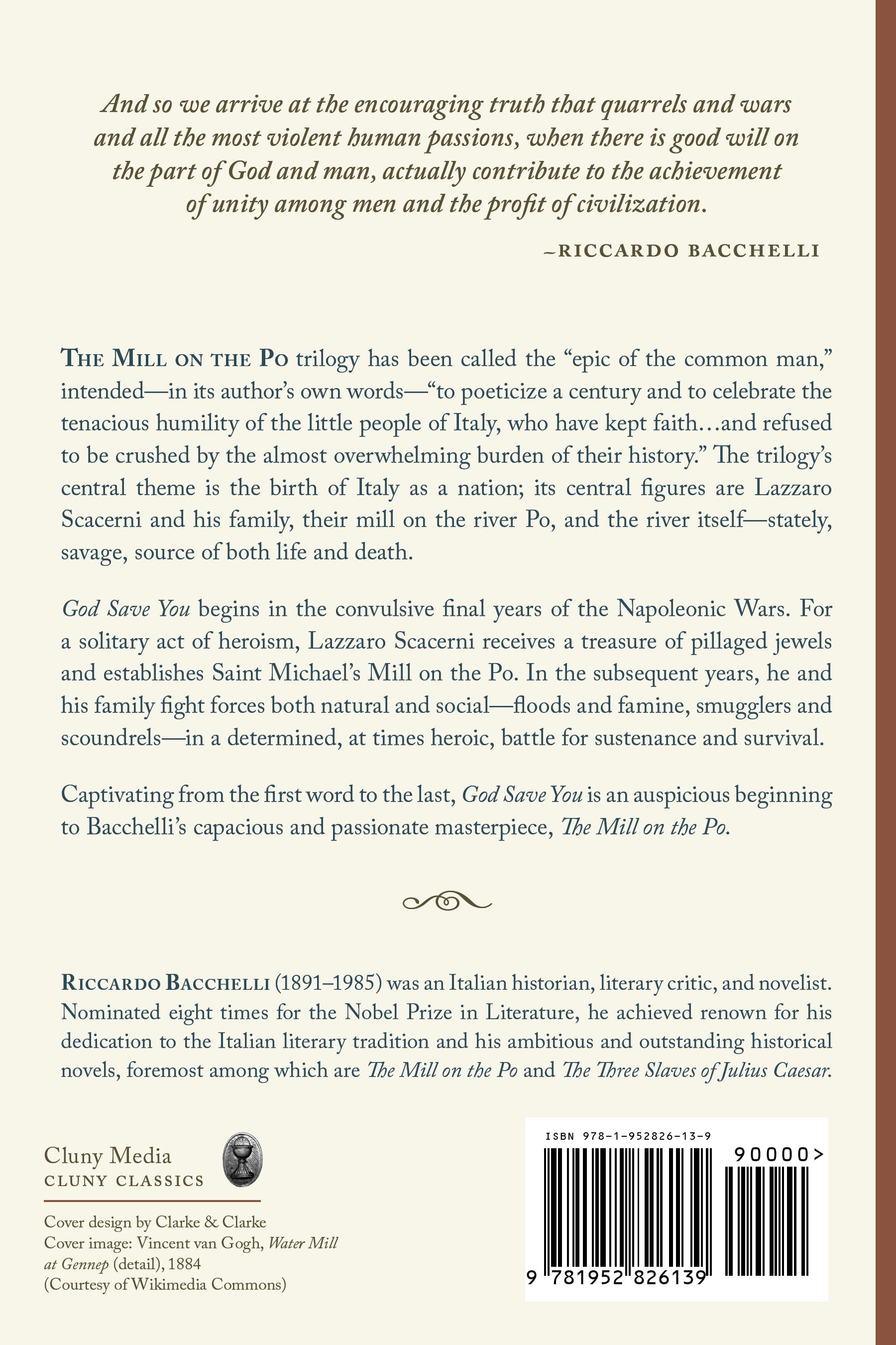 Book back cover with synopsis text, barcode, and publisher info
