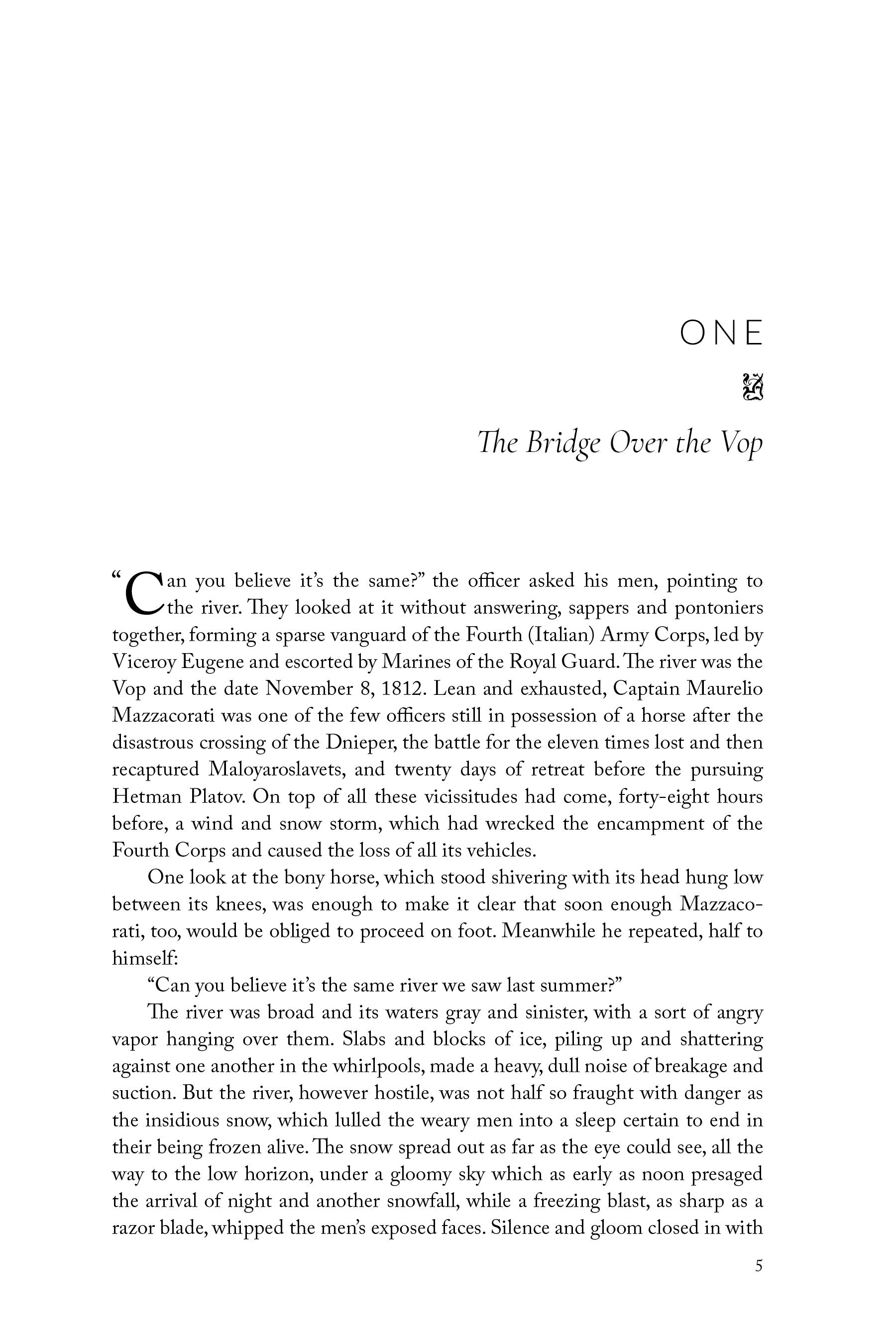 Page with heading 'ONE' and title 'The Bridge Over the Vop'