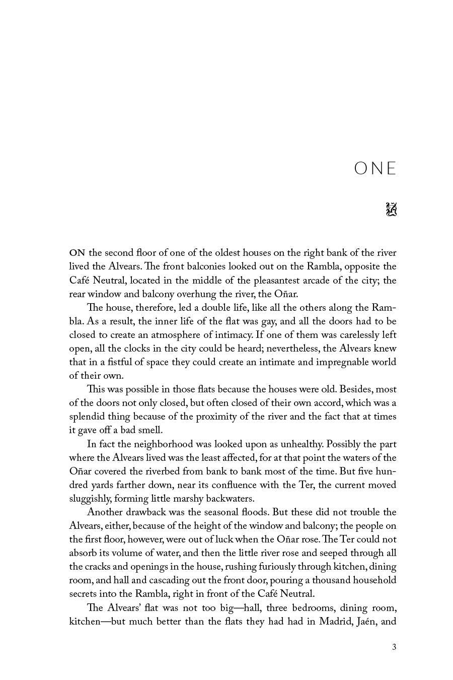 Book page with paragraph text titled 'ONE' and body of story.