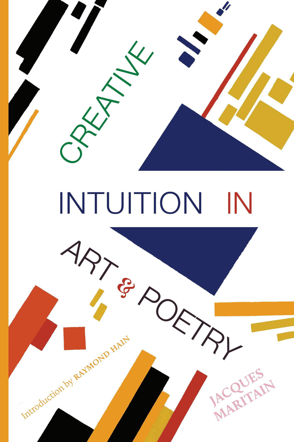 Book cover with colorful geometric shapes and diagonal title text